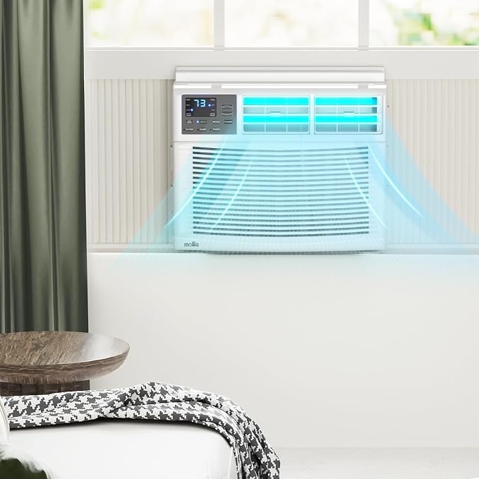 8000 BTU Window Air Conditioner, ac window unit with Remote & Washable Filter, Dehumidifier, Fan, Cools Up to 350 Square