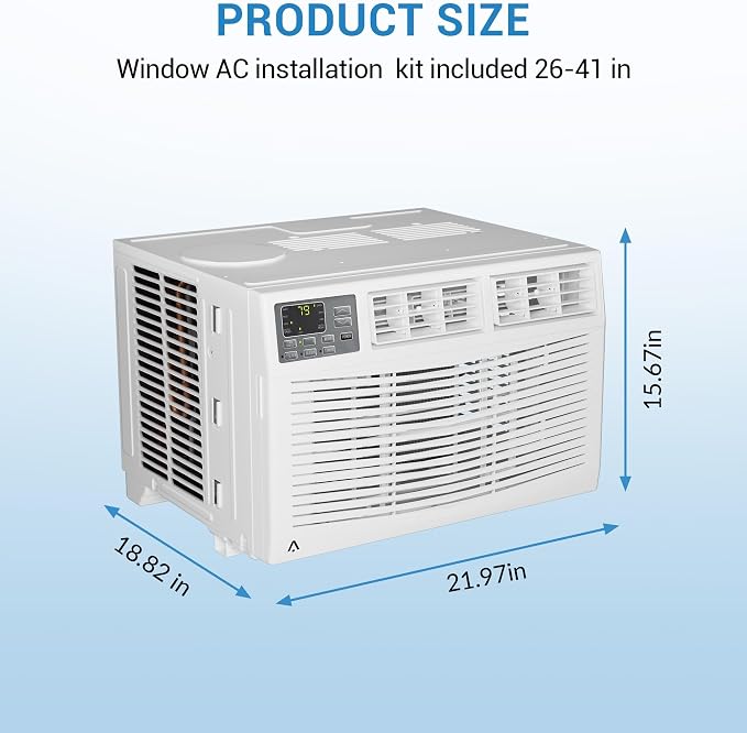 8000 BTU Window Air Conditioner, Energy Saving Window AC Unit with WiFi, Remote Control, App Control & Timer Function for