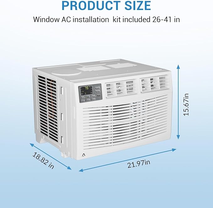 8000 BTU Window Air Conditioner with WiFi, Window AC Unit 110-115V Cools Up to 350 Sq. Ft., Energy Saving with Remote & App