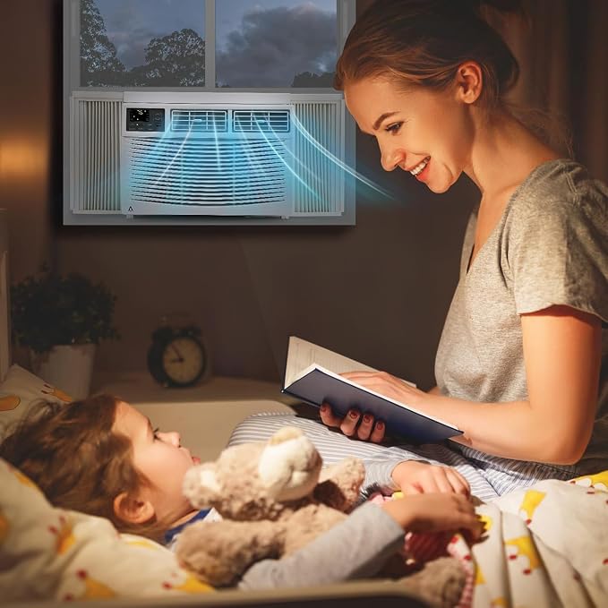 8000 BTU Window Air Conditioner with WiFi, Window AC Unit 110-115V Cools Up to 350 Sq. Ft., Energy Saving with Remote & App