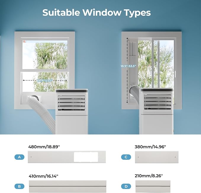 8000BTU Portable Air Conditioner 3-in-1 with 24H Timer,Sleep Mode, Dehumidifier, 2 Fan Speeds, Fast Cooling AC Unit with