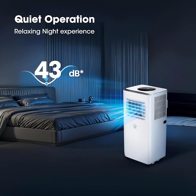 8000BTU Portable Air Conditioners Smart AC Unit with App & Remote Control 3-in-1 Cooling, Dehumidifier, Fan for Rooms up to