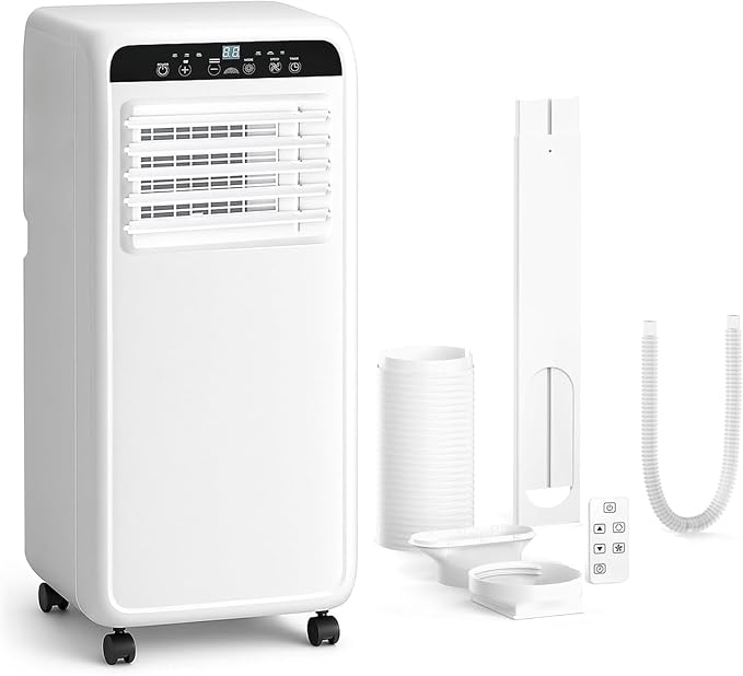 8000BTU Portable Air Conditioners With Fan & Dehumidifier, 3-in-1 Quiet Portable AC Unit, Cools Up to 400 Sq.Ft, 24H Timer