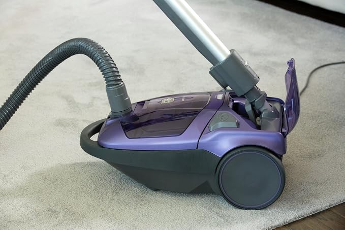 81614 600 Series Pet Friendly Lightweight Bagged Canister Vacuum with Pet PowerMate, Pop-N-Go Brush, 2 Motors, HEPA, Aluminum