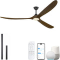 82 Inch Large Outdoor Ceiling Fans with Lights, Smart Ceiling Fan with Remote/APP/Alexa Control, Rustic Farmhouse Damp Rated