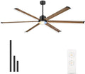 84 Inch Ceiling Fan with Light, Industrial Aluminum Blades, DC Motor 6 Speed Reversible,Covered Outdoor Patio
