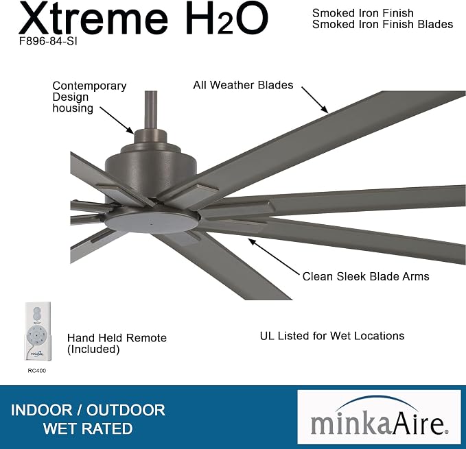 84" OUTDOOR CEILING FAN, alternate product view 2