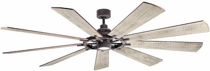 85 inch Gentry LED Ceiling Fan in Weathered Zinc with Reversible Blades, Extra Large, product image