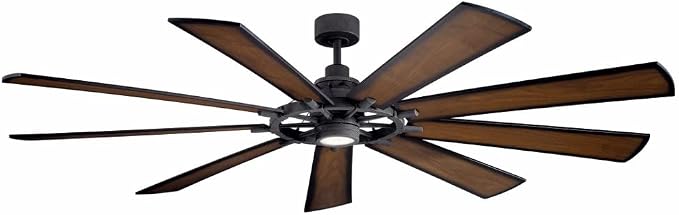 85 inch Gentry LED Ceiling Fan in Weathered Zinc with Reversible Blades, Extra Large, alternate product view 3