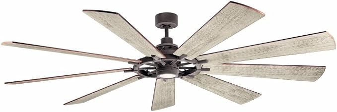 85 inch Gentry LED Ceiling Fan in Weathered Zinc with Reversible Blades, Extra Large, alternate product view 6