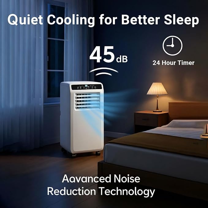 8500BTU Portable AC Units for Rooms, 3-IN-1 Portable Air Conditioners Cools Up to 450 Sq.Ft, LED Display/Remote Control, for