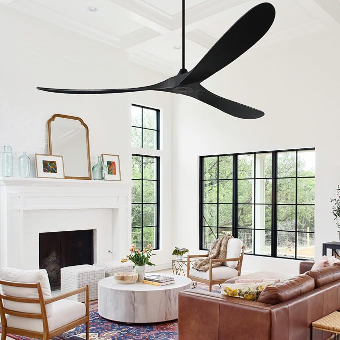 88" Ceiling Fans without Lights, Wood Ceiling Fan no Light with Remote, Large Outdoor Ceiling Fan for Patio, Porch, Bedroom