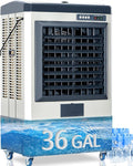 8979 CFM Swamp Cooler, 58" Evaporative Air Cooler with 36 Gal Water Tank, 5 Ice Box, 120° Oscillation, Portable Air