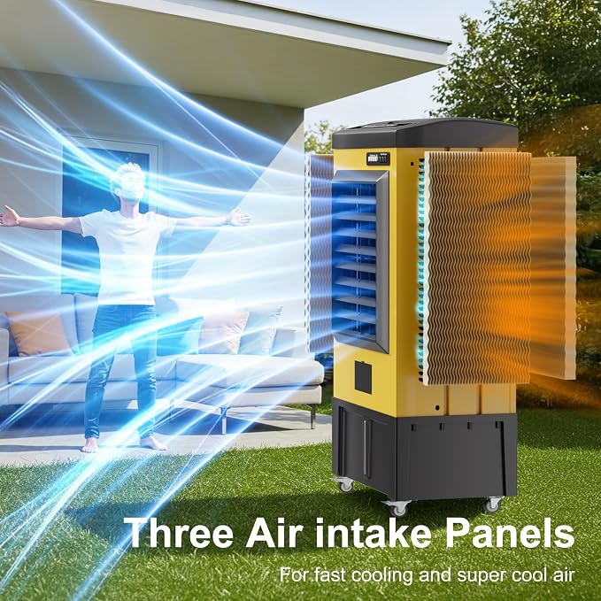 8980CFM Swamp Coolers,Portable Evaporative Air Cooler for 1800 Sq.ft of Space,with Continuous Auto Fill,36-Gal Water