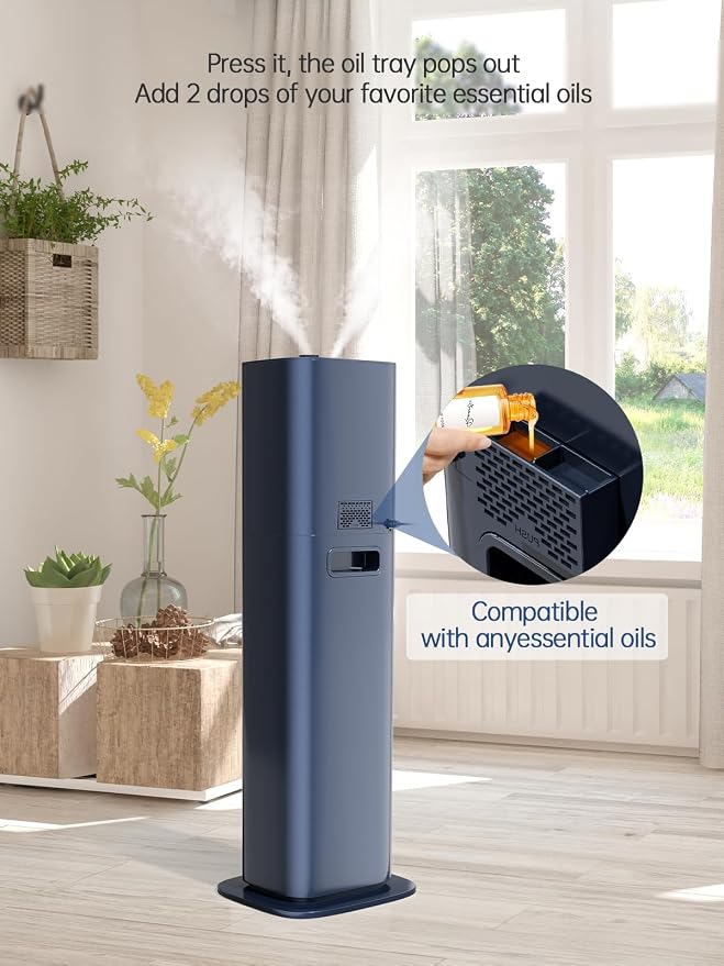 8L Smart Humidifiers for Bedroom Large Room, 2.1Gal Cool Mist Top Fill Diffuser Ambient Light, App & Remote Control, 3 Mist