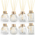 8Pcs Reed Diffuser Set with Metal Golden Decoration, 3.5oz-4.2oz Empty Bottles with 20Pcs Reed Sticks, product image