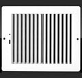 8w X 4"h Never Rust Plastic 2-Way-Vertical Air Supply Register - HVAC Vent Duct Grille - Off White [Outer Dimensions: 9.75"w
