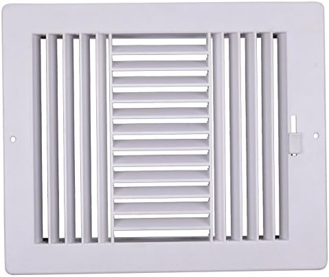 8w X 4" h Never Rust Plastic 3-Way Air Supply Register - HVAC Vent Duct Grille - Off White, alternate view 2