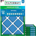 8x14x1 Air Filter MERV 13 Optimal Smoke & Allergy Defense (6-Pack), Electrostatic Pleated HVAC AC Furnace