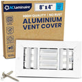 8x4 Inch (Duct Opening) Aluminum 3-Way Air Flow Vent – HVAC Vent Cover for Wall or Ceiling – Quiet HVAC Wall Register with