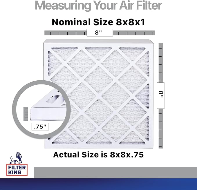 8x8x1 Air Filter (MERV 8) (4-Pack) Dust & Allergy Control AC Furnace Filters, MADE IN USA, HVAC, Pleated, Electrostatic