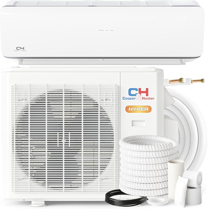 9,000 BTU 230V Hyper Heat Ductless Mini Split AC & Heat Pump – 26.4 SEER2 Inverter – Works Down to -22°F – Includes Smart