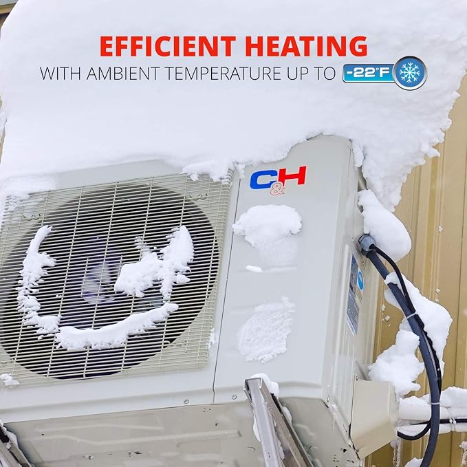9,000 BTU 230V Hyper Heat Ductless Mini Split AC & Heat Pump – 26.4 SEER2 Inverter – Works Down to -22°F – Includes Smart