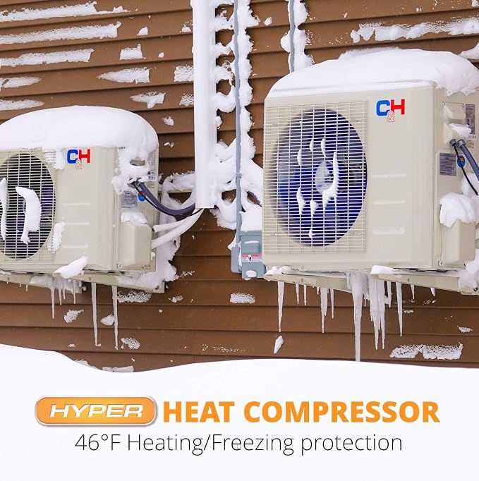 9,000 BTU 230V Hyper Heat Ductless Mini Split AC & Heat Pump – 26.4 SEER2 Inverter – Works Down to -22°F – Includes Smart