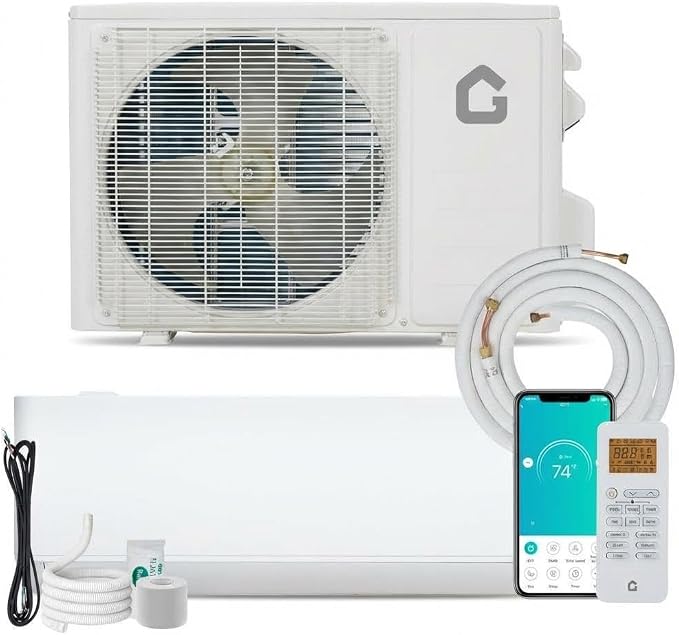 9,000 BTU Mini Split AC/Heating System, 24 SEER2 Smart Air Conditioner w/Heat Pump, product image