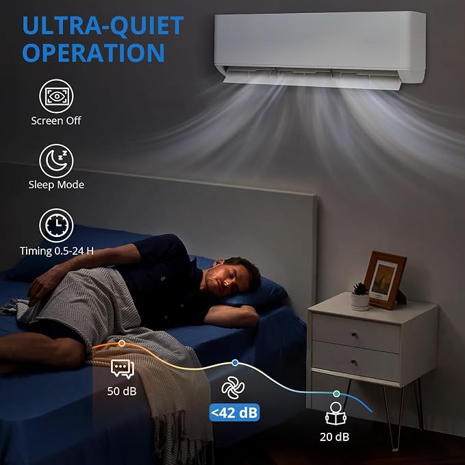 9,000 BTU Mini Split AC/Heating System, 24 SEER2 Smart Air Conditioner w/Heat Pump, alternate product view 4