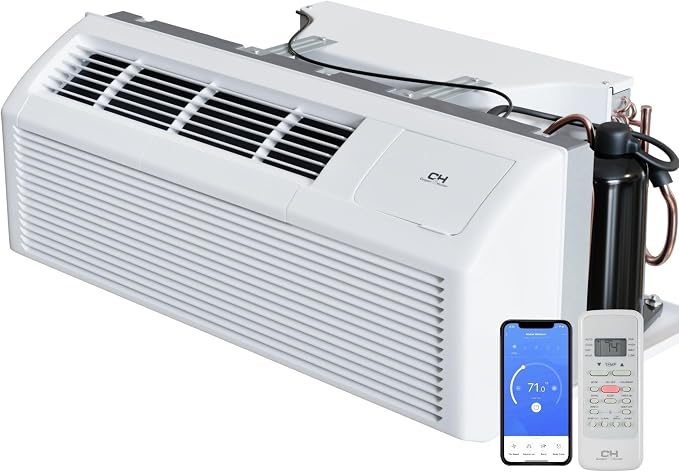 9,000 BTU PTAC Packaged Terminal Air Conditioner & Heat Pump – Built-In 3.5kW Electric Heater – Includes Wireless Smart Kit