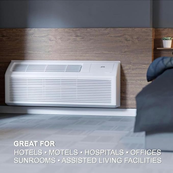 9,000 BTU PTAC Packaged Terminal Air Conditioner & Heat Pump – Built-In 3.5kW Electric Heater – Includes Wireless Smart Kit