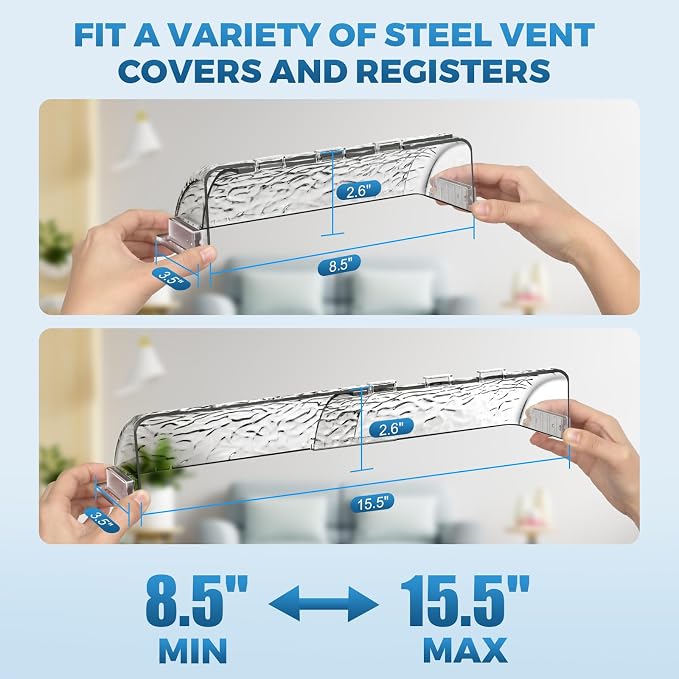 9”-15.5” Adjustable Magnetic Air Deflector with Unique Surface for Sidewall, Ceiling Registers and Vents (4 Pack), alternate