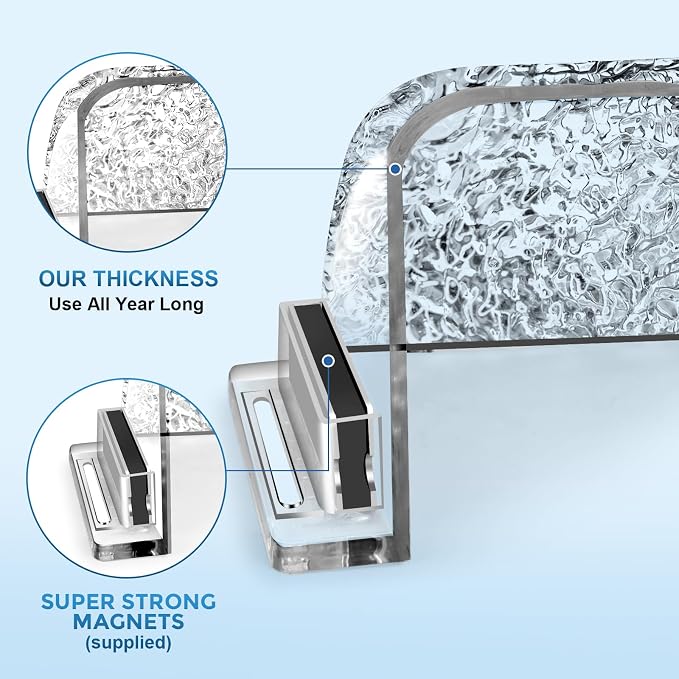 9”-15.5” Adjustable Magnetic Air Deflector with Unique Surface for Sidewall, Ceiling Registers and Vents (4 Pack), alternate