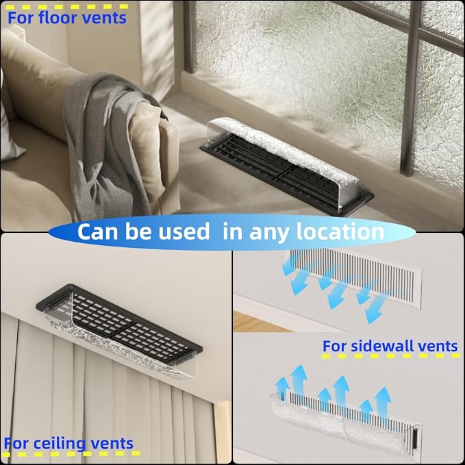9”-15.5” Adjustable Magnetic Air Deflector with Unique Surface for Sidewall, Ceiling Registers and Vents (4 Pack), alternate