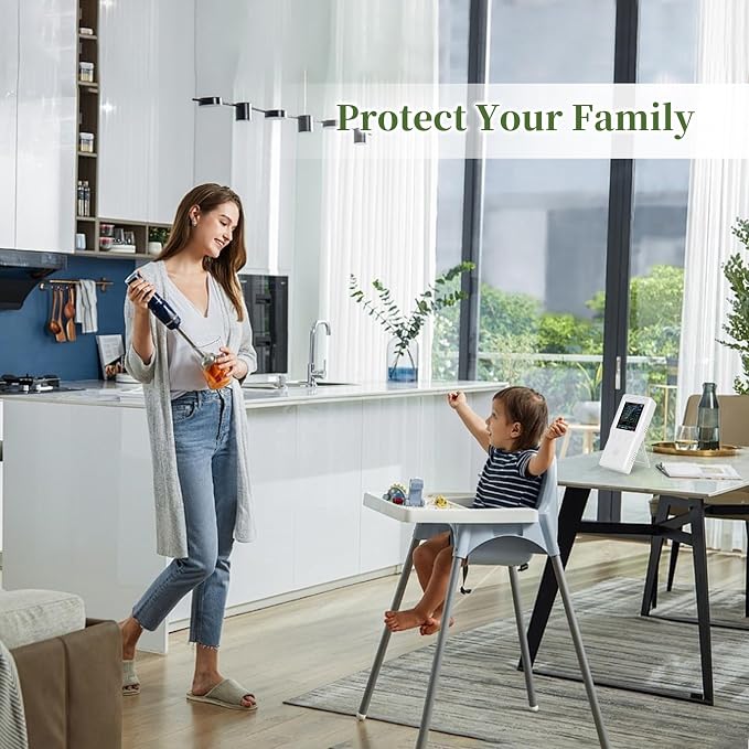9-in-1 Air Quality Monitor, Indoor Air Quality Meters for PM2.5, PM10, AQI, CO2, CO, TVOC, HCHO, Humidity & Temperature
