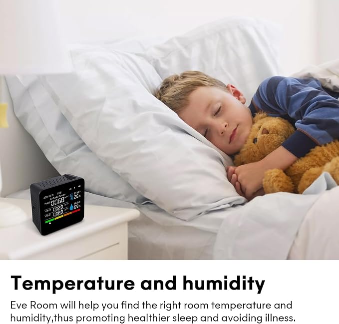 9-in-1 Indoor Air Quality Monitor: Detects PM2.5, PM1.0, PM10, CO2, CO, TVOC, HCHO, Temperature & Humidity for Home, Office