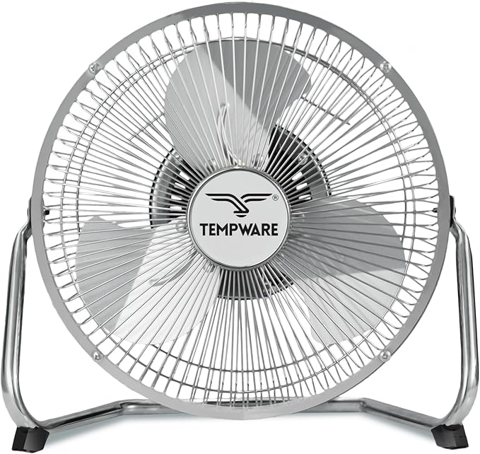 9 inch Floor Fan, 3-Speed Portable Metal Fan with Adjustable Tilt, Quiet Small Cradle Floor Fan for Home, Office, Bedroom