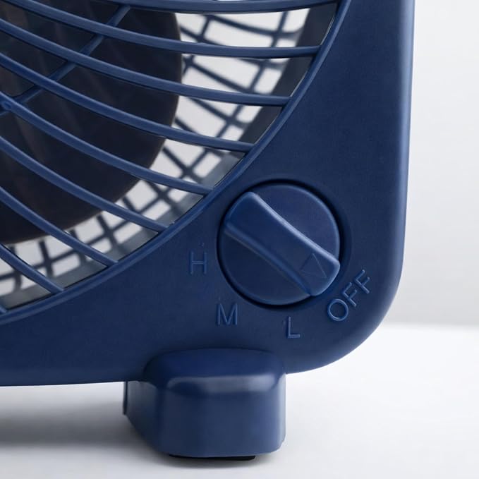 9-inch Portable Box Fan – Compact Desktop Cooling Fan with 3-Speeds, Quiet Operation, alternate product view 6
