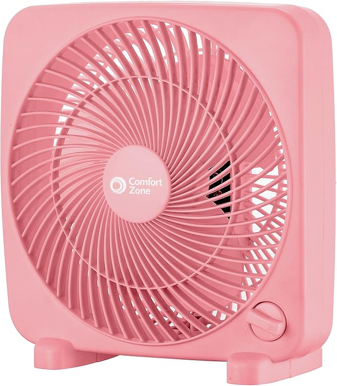 9-inch Portable Box Fan – Compact Desktop Cooling Fan with 3-Speeds, Quiet Operation, product image