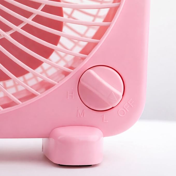 9-inch Portable Box Fan – Compact Desktop Cooling Fan with 3-Speeds, Quiet Operation, alternate product view 6