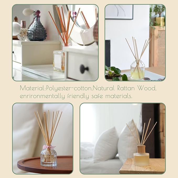 9 Inch Reed Diffuser Sticks, 20pcs Natural Rattan Sticks Oil Diffuser Sticks Diffuser Sticks Refill, alternate product view 7