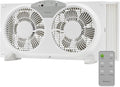 9" Twin Digital Window Fan, Reversible Airflow Blades, In/Out Exchange, 3 Speeds, Built-In Extender Panels, Ideal for Home