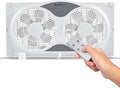 9" Twin Window fan with Remote Control, 3 Speed Bedroom window fan reversible Airflow Exhaust And Intake Quiet Operation, Fan