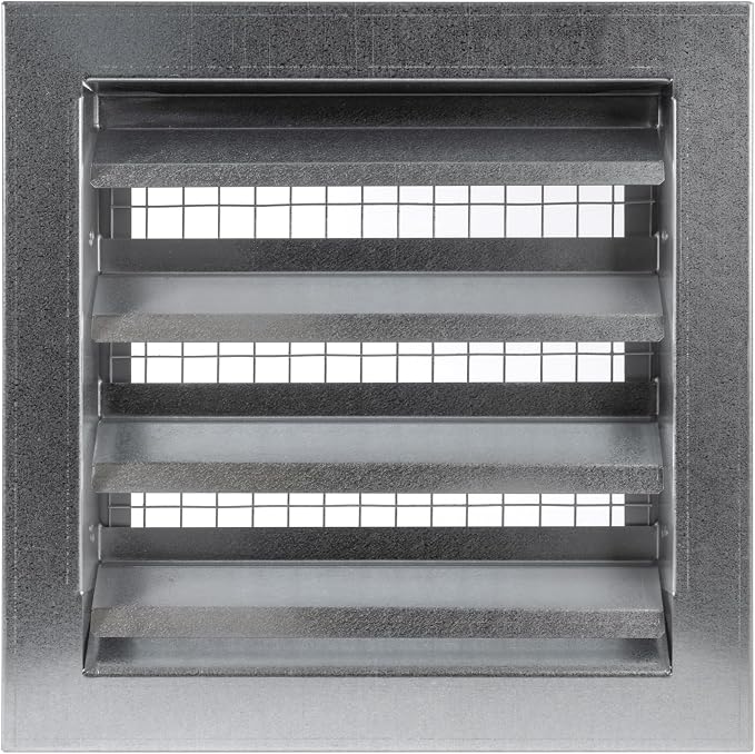 9" x 9" Inch Galvanized Steel Industrial Gable Vent - Heavy-Duty Louvered Air Intake Exhaust Vent Cover –