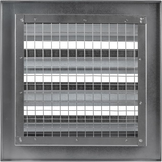 9" x 9" Inch Galvanized Steel Industrial Gable Vent - Heavy-Duty Louvered Air Intake Exhaust Vent Cover –, alternate view 6