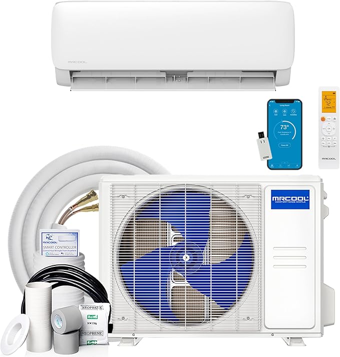 9000 BTU 115V Ductless Inverter Mini Split Air Conditioner & Heat Pump System, Easy Pro Series - Wall-Mounted AC Unit w/