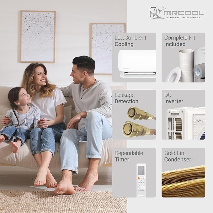 9000 BTU 115V Ductless Inverter Mini Split Air Conditioner & Heat Pump System, Easy Pro Series - Wall-Mounted AC Unit w/