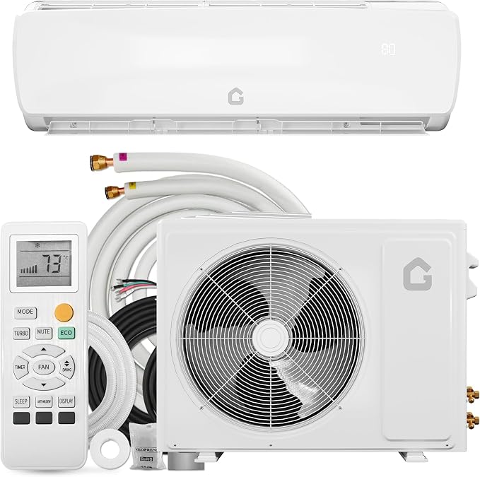 9000 BTU Mini Split AC/Heating System, 19 SEER2 Inverter Split System Air Conditioners, Ductless Wall Mount Heat Pump, AC