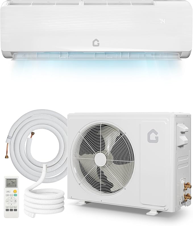 9000 BTU Mini Split Air Conditioner - 19 SEER2 Ductless Inverter AC with 208-230V, Cools Up to 450 Sq. Ft, Built-in Heat Pump